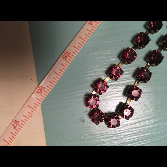Deep Purple Rhinestones Necklace - Picture 4 of 8